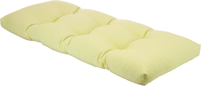 Klear Vu Corner Nook or Piano Seat Omega Non-Slip Tufted Bench Cushion for Indoor Furniture, Entryway Storage, Bay Window, 33 Inches, 15 Yellow