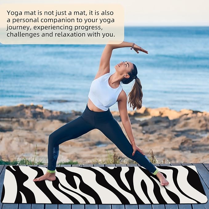 FOLAI Extra Thick Yoga Mat 6mm - Non-Slip Exercise Mat for HIIT, Pilates & Home Workouts & Workout with Free Carry Strap