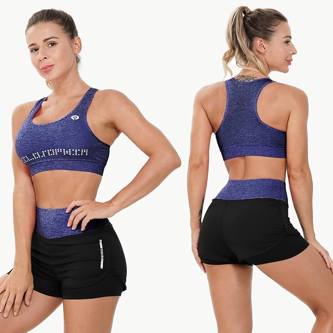 Women Workout Clothes Set 5 PCS Exercise Athletic Outfits Set