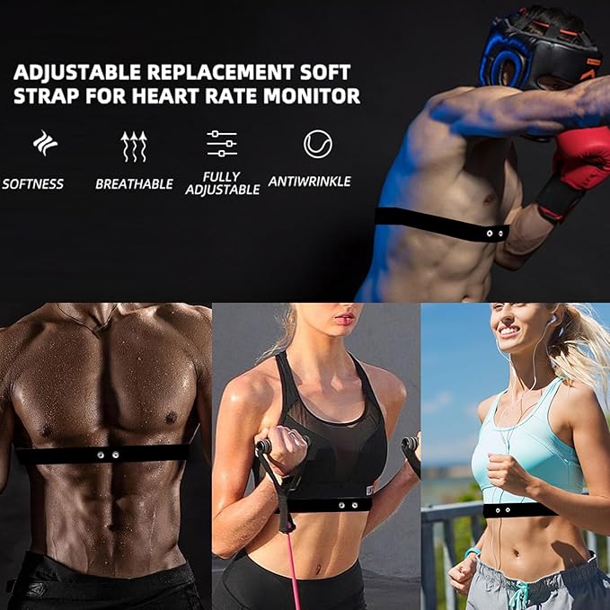 Fitcent Adjustable Soft Belt Heart Rate Monitor Chest Replacement Strap Only Compatible with MYZONE SWITCH