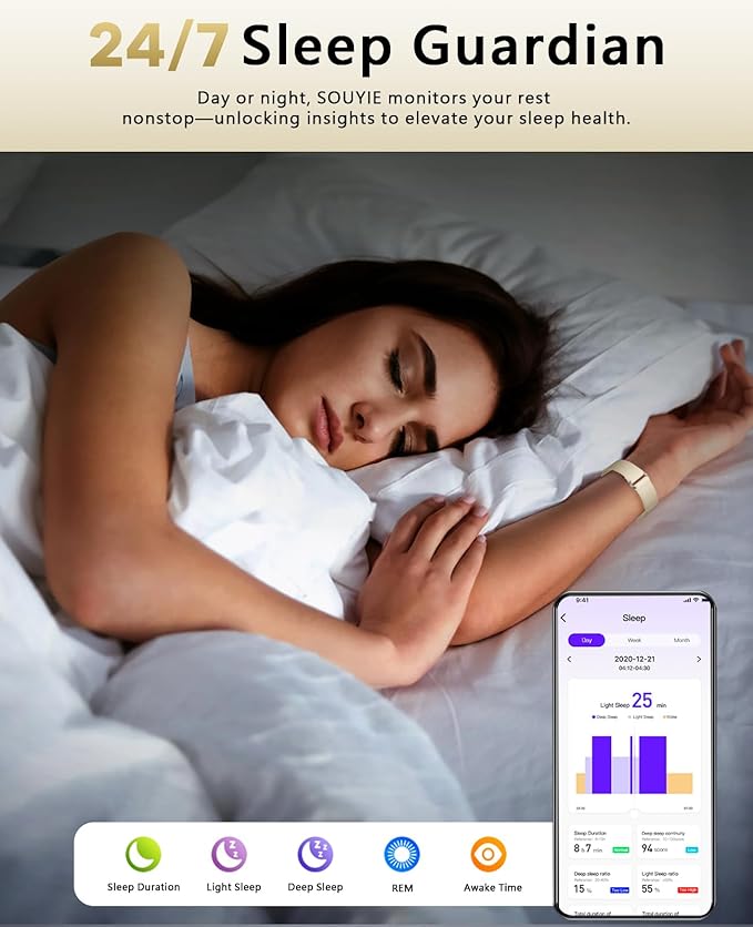 Smart Bracelet for Women Men, Health Activity Fitness Trackers, All-Day Continuous Heart Rate/Blood Pressure/HRV/Stress Monitor, 24H Sleep Tracker, 170+ Sports Modes Smart Band with Free APP 2 Bands