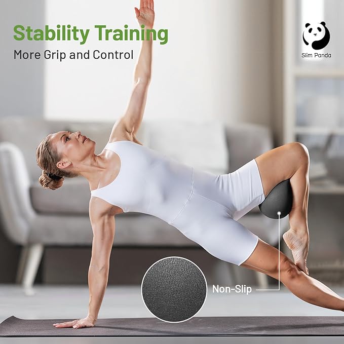 Slim Panda Pilates Ball, 9 Inch Small Exercise Ball, Anti Burst Mini Yoga Ball for Stability, Workout, Barre, Core Strength, Physical Therapy, Balance, Stretching