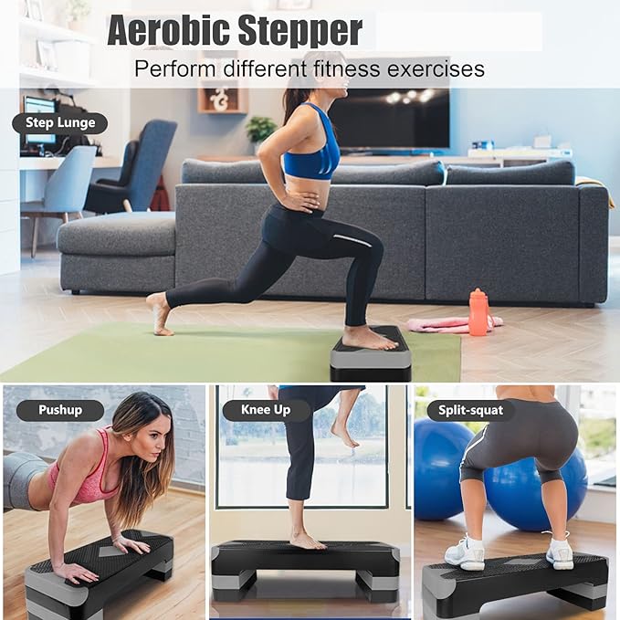 Adjustabl Aerobic Stepper Fitness Step Platform Health Workout for Sports Training