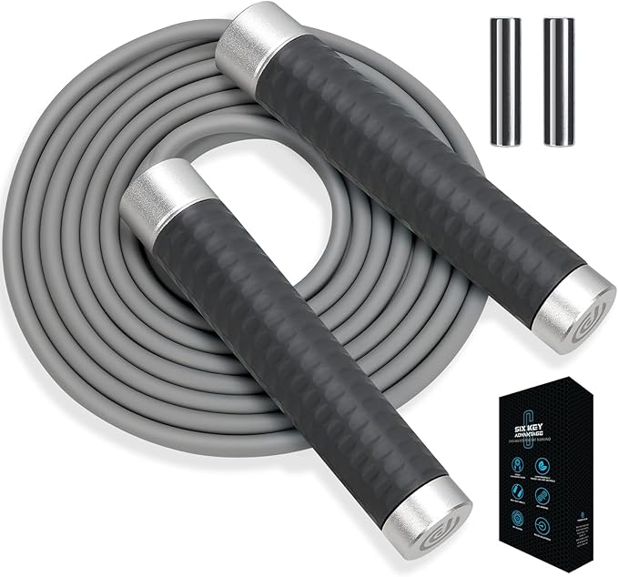 Weighted Jump Rope for Men,Women and kids(1LB), Jump Ropes for Fitness, Speed Skipping Rope, Gym,Indoor/Outdoor - Fitness, Workout, Boxing,crossfit