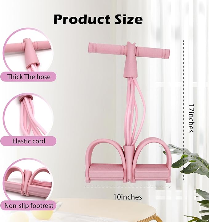 Multi-Function Tension Rope Band & Pedal Puller Resistance Band, 6-Tube Elastic Yoga Pedal Puller Resistance Band, for Abdomen/Waist/Arm/Leg Stretching Slimming Training