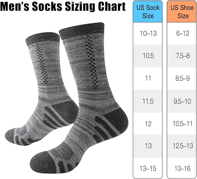 JOYNÉE 8 Pairs Mens Crew Athletic Work Long Socks Calf Cushioned Socks for Sports Running Workout Gym