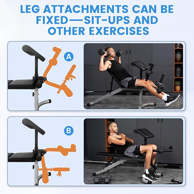 SPORTSOUL Adjustable Weight Bench Professional Utility Heavy Duty Workout Bench Incline Decline Flat Multi-Purpose Bench Press