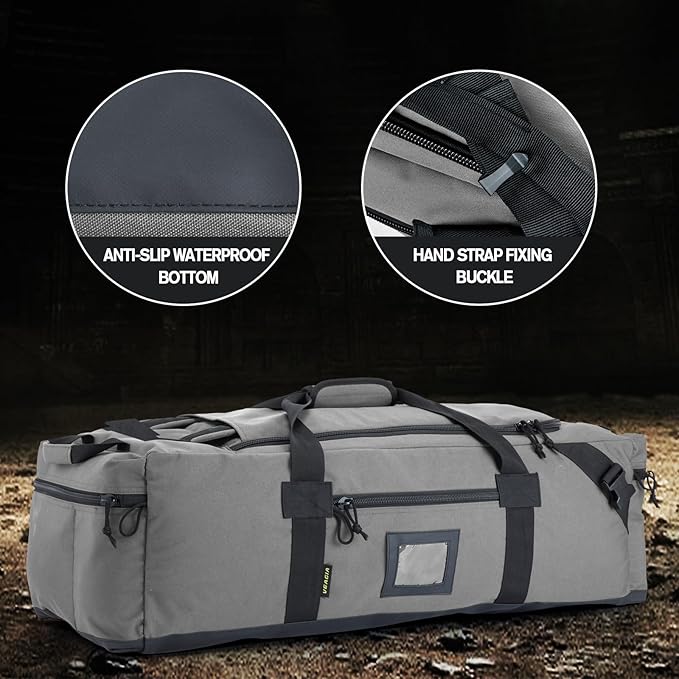 105l Large Duffel Bag For Travel, Gym & Sports - Water Repellent Polyester, Hidden Straps, Shoe Compartment - Perfect Luggage Duffle Bag Or Backpack For Men & Women