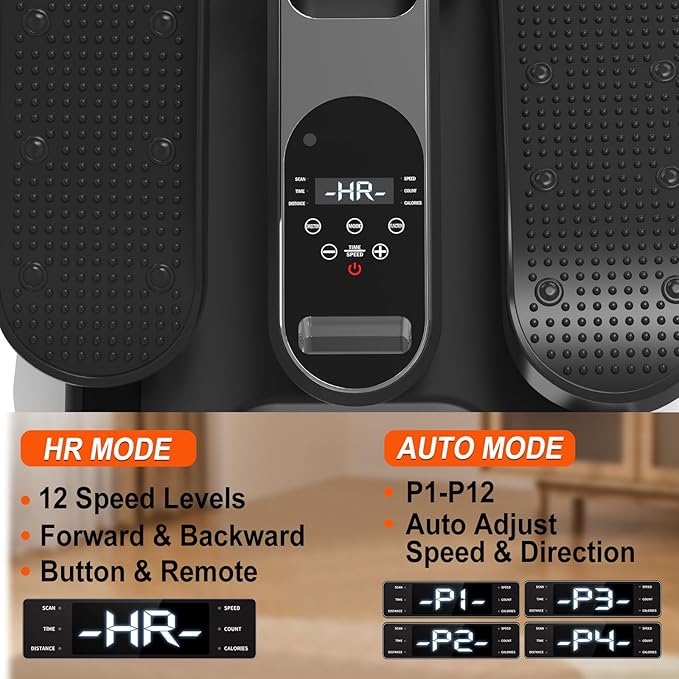 HOTSWEAT Under Desk Elliptical Machine, Ellipse Leg Exerciser as Seen on TV for Seniors with Remote Control, Portable Electric Seated Pedal Exerciser with 12 Speed Levels for Home Office