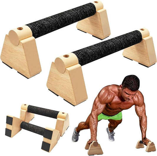 Parallettes Bars - Wooden Calisthenics Equipment for Handstand Training, Push Up Bars & Calisthenics Bar - Handstand Bars and Pushup Handles for Men