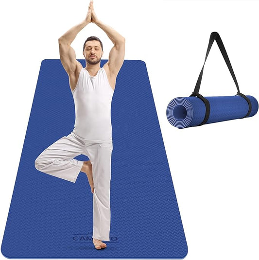 CAMBIVO Extra Wide Yoga Mat for Women and Men (72"/84"x 32"x 1/4") TPE Workout Mat, Non-slip Large Exercise Fitness Mat for Yoga, Pilates, Workout