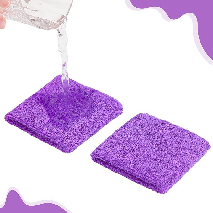 12 Pack Sweatbands Sports Wristband Cotton Sweat Band for Men and Women, Good for Tennis, Basketball, Running, Gym, Working Out