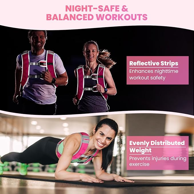 Fragraim Weighted Vest for Women Men - 8lb/10lb/12lb/16lb/22lb/25lb/30lb Weight Vest with Reflective Stripe, Detachable Phone Pouch, Ideal for Walking, Strength Training, Running, Workout, Cardio