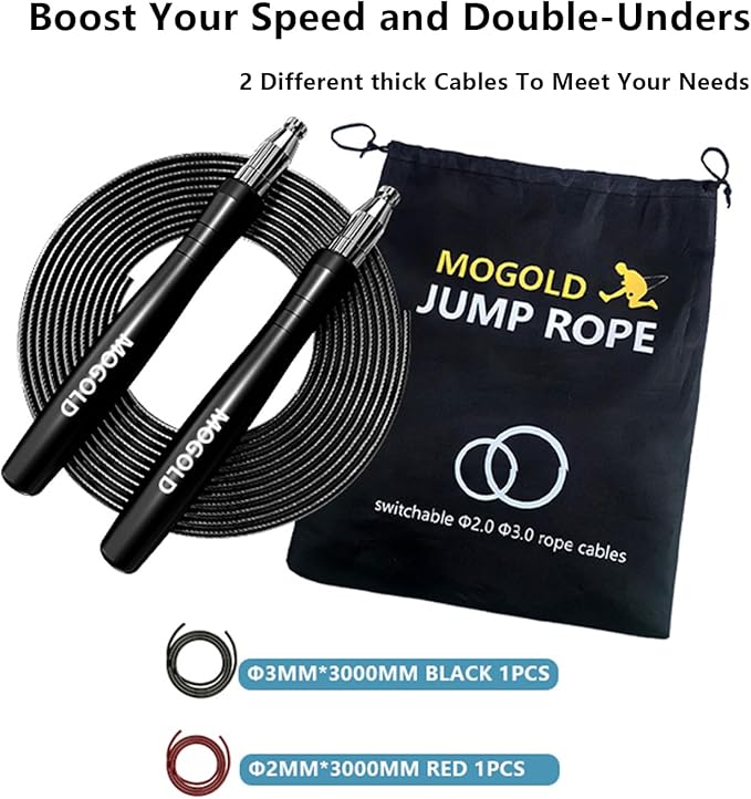 Speed Ropes Jump Rope For Men/Women- Premium Quality Tangle-Free - Self-Locking Screw-Free Design - Speed Ropes for Boxing/Crosffit/Double-Unders - Skipping Rope for Workout & Home Exercises