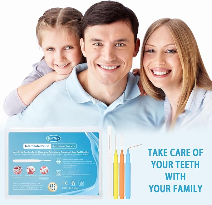 Interdental Brushes for Teeth Cleaning, Between Teeth Flossing Floss Brushes for Teeth Interdental Brushes Between Teeth Interdental Brush Cleaners Interproximal Dental Brush 120PCS