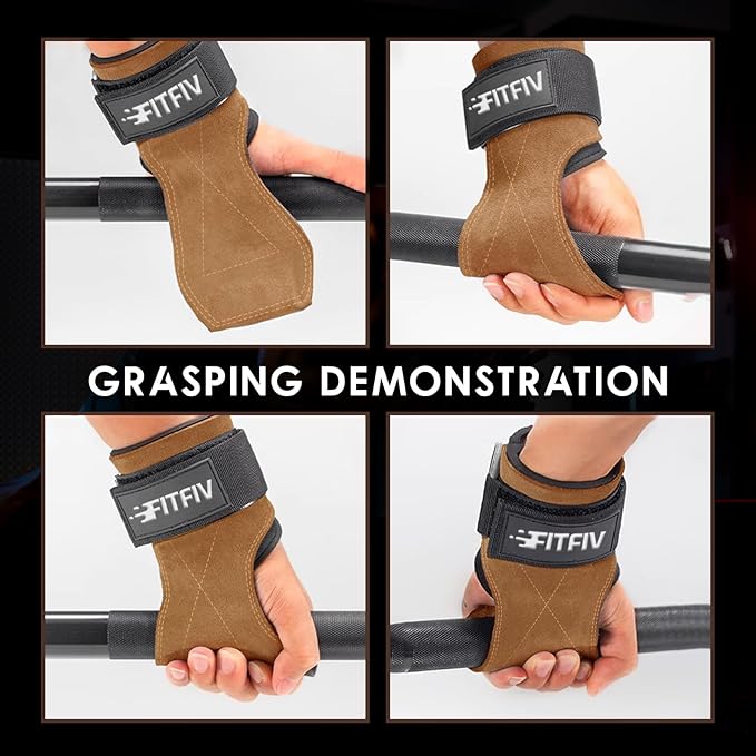 Weight Lifting Wrist Strap, Double Leather Weightlifting Wrist Straps for Gym Strength Training, Neoprene Padded Wrist Wraps - for Men & Women (Pair)