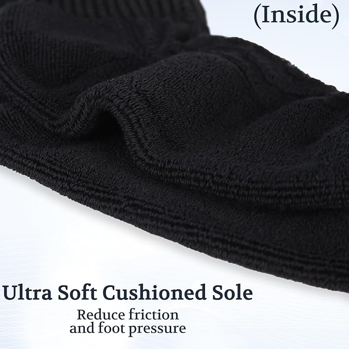 +MD Diabetic Socks for Men Women 6 Pairs,Non-Binding Top Extra Wide Ankle/Crew Socks, for Edema Circulator 9-11 10-13 13-15