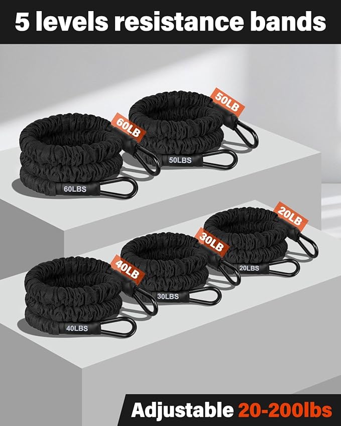 Resistance Bands, Exercise Bands, Resistance Bands for Working Out, Pull Up Assistance Bands, Work Out Bands with Handles for Men and Women Fitness, Strength Training Equipment