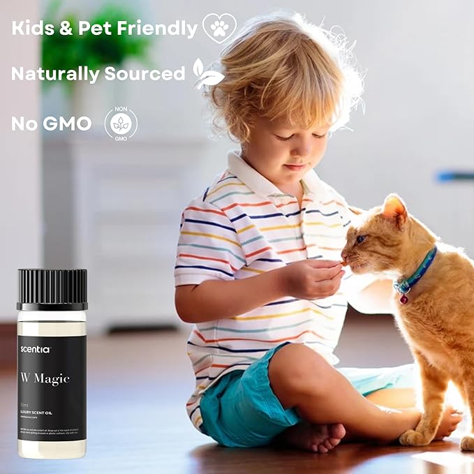 Scentia W Magic Hotel Diffuser Oil Inspired by 5-Star Hotel - 50 mL 1.69 fl oz - Fragrance Oil Blend Bergamot, Lemongrass & Jasmine for Aromatherapy Diffusers and Humidifiers