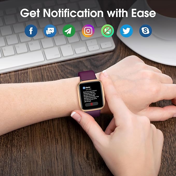 Smart Watch, Fitness Tracker with Touchscreen, Heart Rate Monitor, Blood Oxygen, Sleep Tracking Fitness Watch 5ATM Waterproof Smartwatch for Women Men Pedometer Step Calories for Android iOS