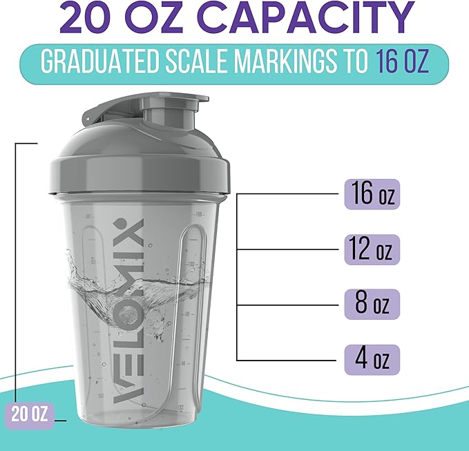 -6 PACK- Shaker Cups for Protein Shakes 20 oz - 6x Wire Whisk | Leak Proof Protein Shaker Bottle for Protein Shakes, Shaker Bottle Pack for Pre & Post Workout, Shaker Cup (Modern Neutrals)