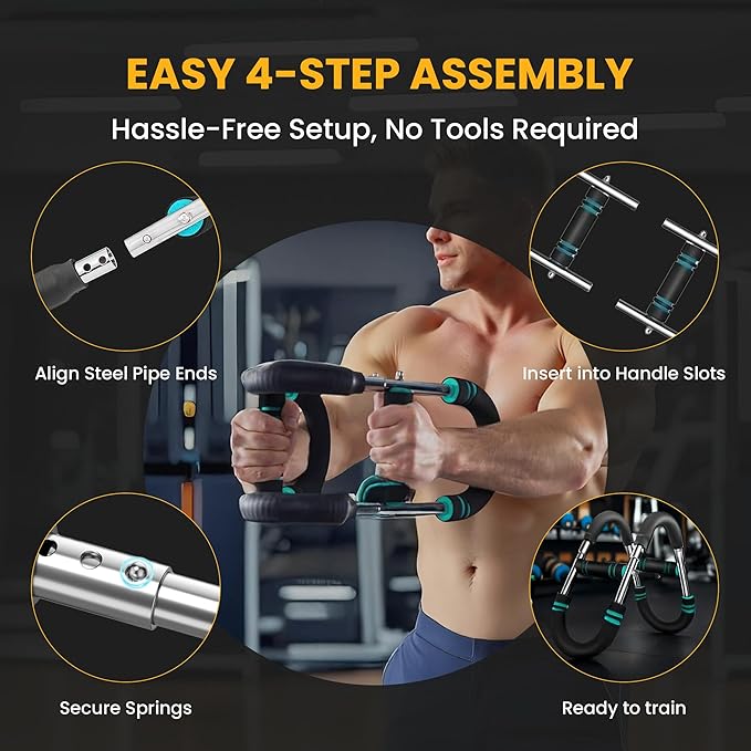 Twister Arm Trainer for Men & Women – 60–90 lbs Resistance with Adjustable Hand Grip Strengthener – Upper Body Workout & Fitness Equipment – Includes Travel Bag