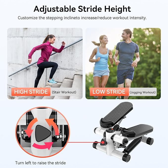 Steppers for Exercise at Home, Mini Stepper with Resistance Bands, Portable Stair Stepper for Home