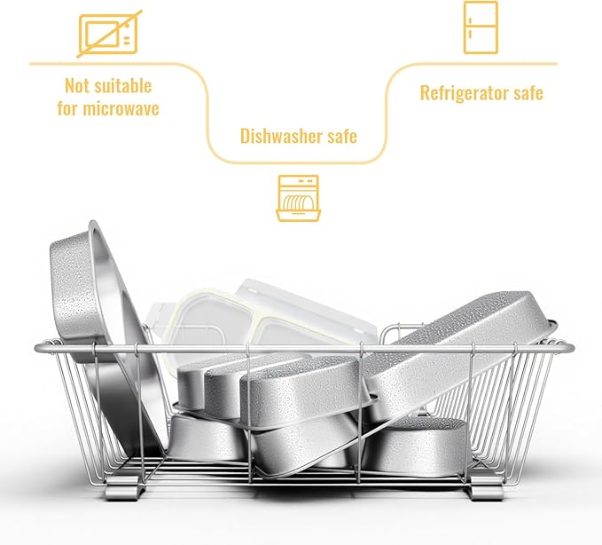 Stainless Steel Snack Containers for Kids Adults, 2 Pack 2 Compartment Metal Snack Containers Box with Lid, Reusable Food Storage Container, Leak Proof, Grab and Go