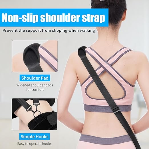 Hinged ROM Knee Brace Adjustable Knee Immobilizer Support for Knee Pain ACL MCL PCL Arthritis Meniscus Tear Post OP Recovery for Men and Women Side Stabilizers Torn Meniscus Orthopedic Orthosis (Upgraded - with Shoulder Strap, Large)