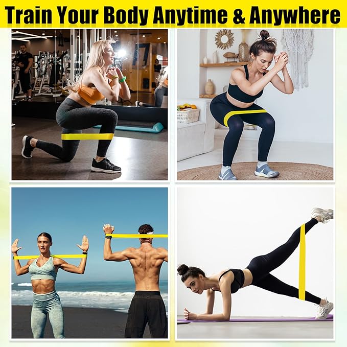 Deekin 20 Pcs Resistance Bands Resistance Loop Exercise Bands Exercise Equipment Elastic Drap Ring for Women and Men Home Fitness, Gym, Yoga