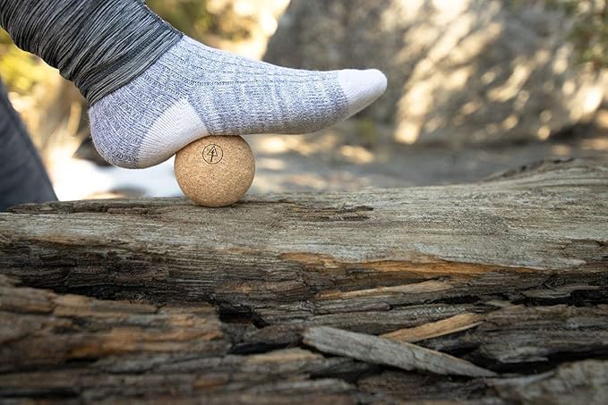 Travel Cork Massage Ball | Lightweight, Sustainable Alternative to Lacrosse Ball for Muscle Pain Relief (2.5 Inch (Pack of 1), Sanded Cork)