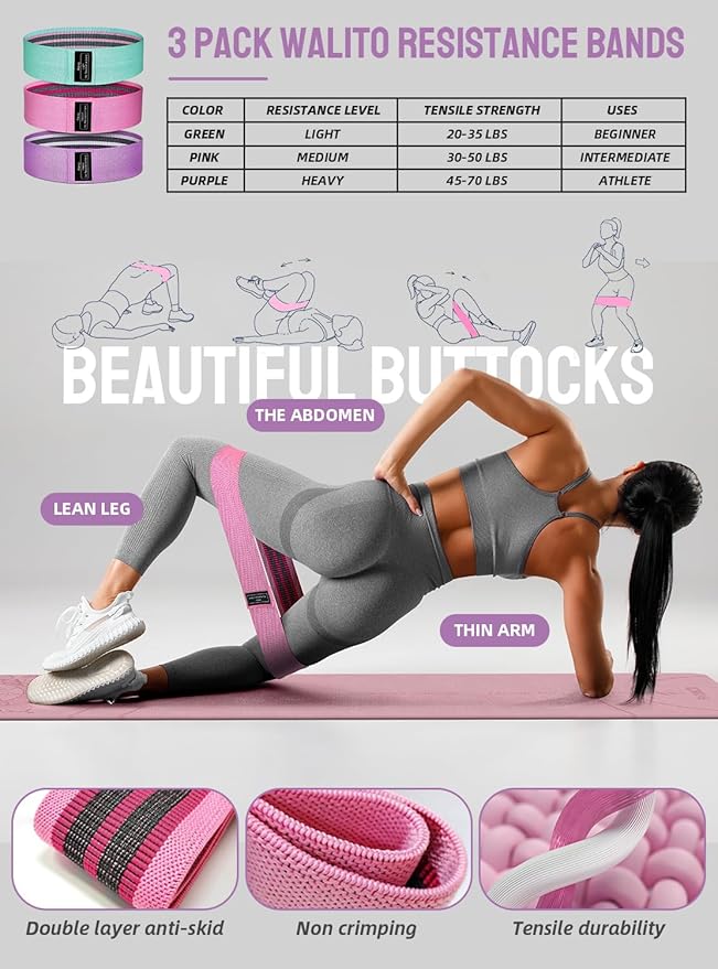 1/3 Yoga Mat Thick, Yoga Set for Beginners Include High Density Mat with Multi-loops Strap, Blocks, Booty Resistance Band Set, Door Anchor, Carring Bag & Strap