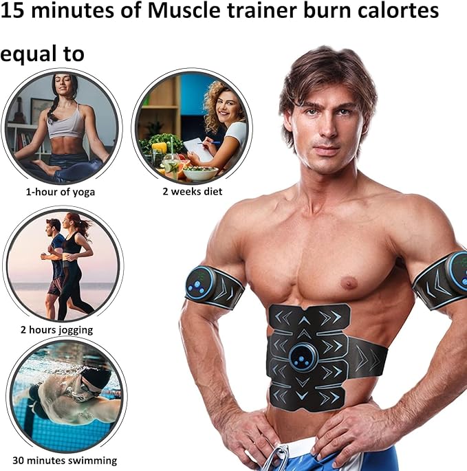 Fitness Belt, Abs Stimulator Muscle Toner, Ab Machine Trainer for All Body, Fitness Strength Training Workout Equipment for Men and Women