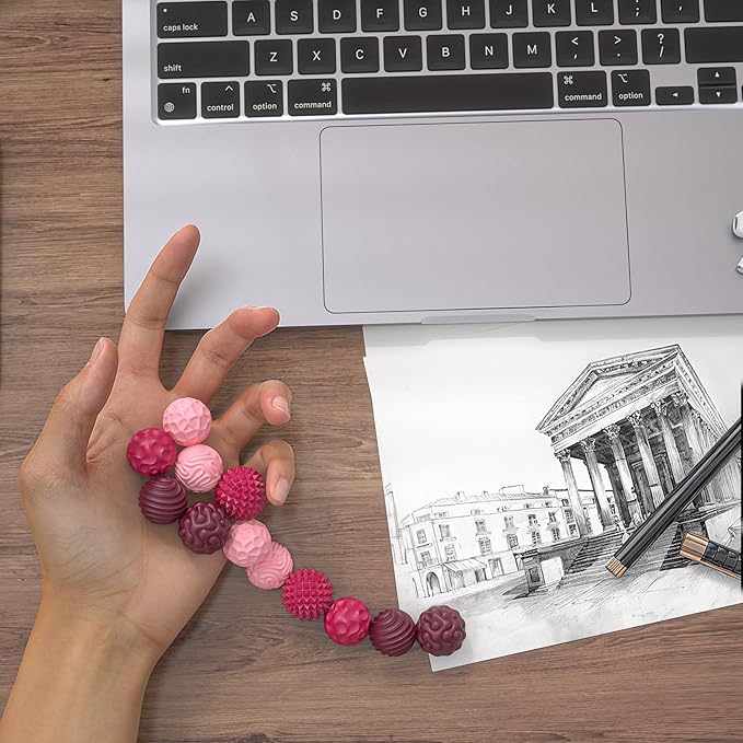 Fidget Toys for Adults Magnetic Balls - 10 Kinds Textured Silicone Magnetic Fidget Balls, Sensory Toys for Autism Anxiety Relief, Stocking Stuffers for Women Men Gift