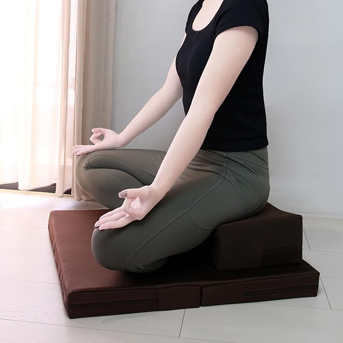 Meditation Cushion - Floor Pillow for Adults - Floor Seating & Meditation Pillow - Yoga Bolster with Washable Cover - High Density Responsive Bamboo Charcoal Foam for Sitting