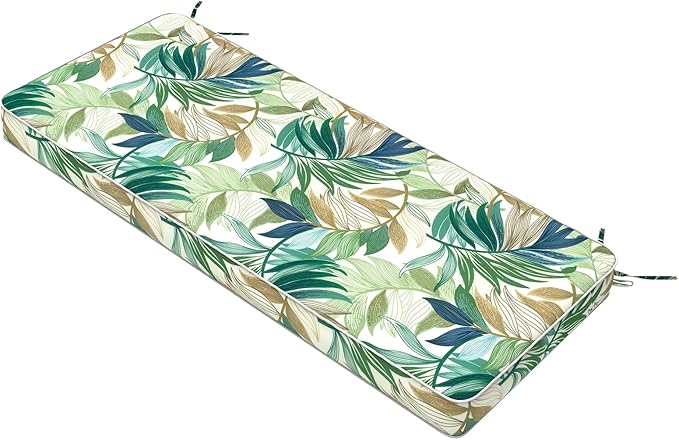 Outdoor Bench Cushion 45x18x3 Inch, Bench Furniture Cushion for Loveseat Sofa Couch Bench Garden Porch Glider, Lush Leaf Green