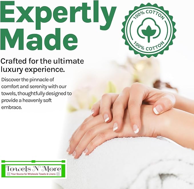 Towels N More 6 Pack 20"X40" Small Light Weight Gym Towels or Can be Used as Kids Bath Towels or Salon Towel, 100% Ring Spun Cotton Loops Sweat Towels Women's Hair Dry Towel