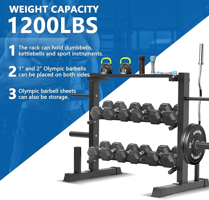 Adjustable Dumbbell Rack, Dumbbell Set with Storage Rack for Kettlebells, Weight Organizer Stand, Weight Rack, Kettlebell Rack