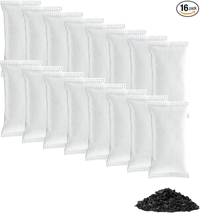 16 Pack Shoe Deodorizer Bags,Activated Charcoal Odor Absorber,Closet Deodorizer Odor Eliminator For Strong Odor,Shoe Smell Remover