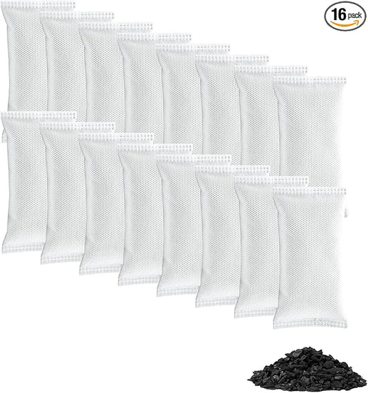 16 Pack Shoe Deodorizer Bags,Activated Charcoal Odor Absorber,Closet Deodorizer Odor Eliminator For Strong Odor,Shoe Smell Remover