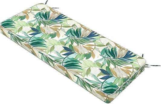 Outdoor Bench Cushion, Bench Furniture Cushion 48x18x3 Inch, Porch Swing Cushions for Home Garden Loveseat Couch Sofa Glider, Lush Leaf Green