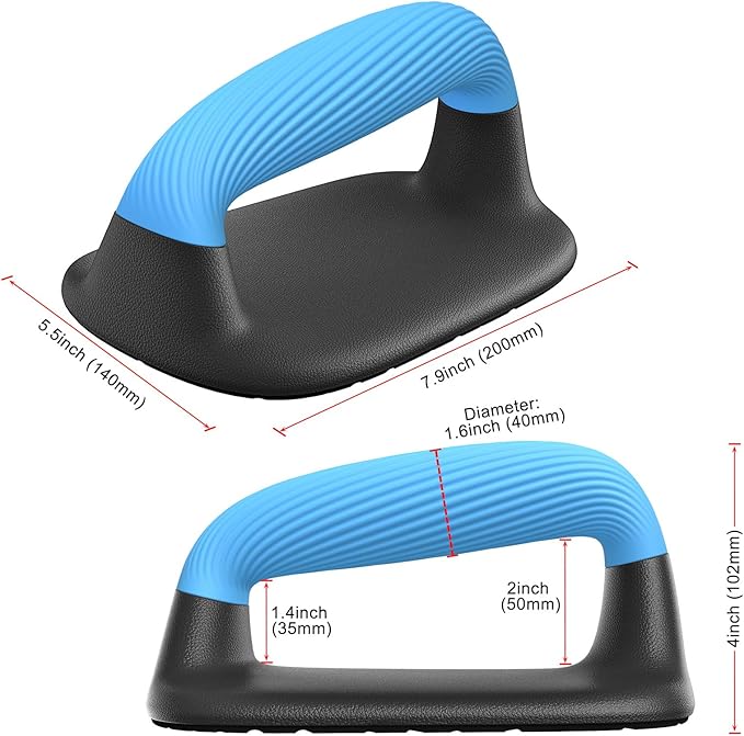 Kipika Push Up Bars, Pushup Stands, Anti-Slip Soft Plastic Push Up Handles, Bottom Anti-Slip Pad, Strength Training Equipment, Perfect for Floor Workout Exercise