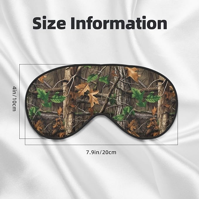 Sleep Eye Mask Camouflage Camo Branches Leaves Sleep Mask for Women Men Comfortable Eye Mask with Adjustable Strap Soft Eye Cover Blindfold for Travel Yoga Nap Shift Work
