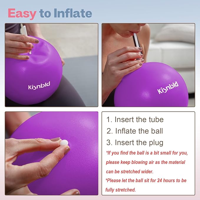 Small Exercise Ball, 9 Inch Mini Pilates Ball, Anti Burst and Slip Resistant Mini Yoga Ball for Stability, Fitness, Physical Therapy, Stretching & Core Strength Workout at Home Gym & Office
