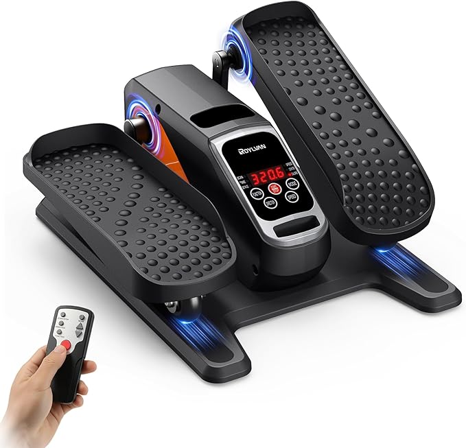 Under Desk Elliptical Exercise Machine, Electric & Portable Ellipse Leg Exerciser, Quiet Seated Pedal Elliptical for Seniors Adult with Remoter, 12 Adjustable Speeds, 2 Modes for Home Office