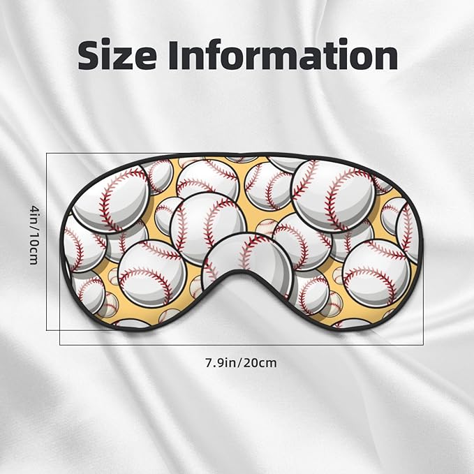 Sleep Eye Mask Baseball Softball Sleep Mask for Women Men Comfortable Eye Mask with Adjustable Strap Soft Eye Cover Blindfold for Travel Yoga Nap Shift Work