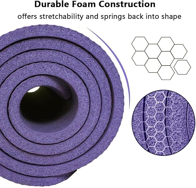 LFS Yoga Mat 72.8" x 31.5" x 2/5 inch Thick With Strap and Bag, Extra Wide Workout Mat for Women and Men, Non Slip Exercise Mat for Home Outdoor Yoga, Pilates, Stretching, Floor & Fitness Workouts