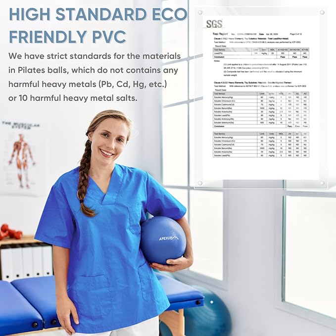 APEXUP Yoga & Pilates Ball - Anti Slip Heavy Duty Gym Ball for Fitness, Balance & Core Workout