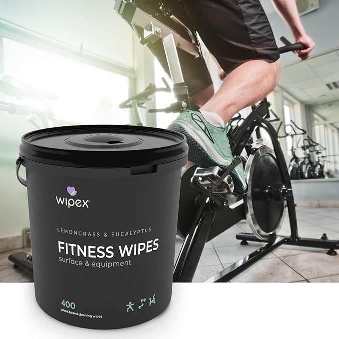 Wipex Gym Cleaning Wipes Bundle - Get 3 Buckets (1) Lavender, (1) Lemongrass Plant-Based Fitness Equipment Wipes and (1) Sanitizing BZK Bucket for Hands, Use at home or Gym, 400 Count (Pack of 3)