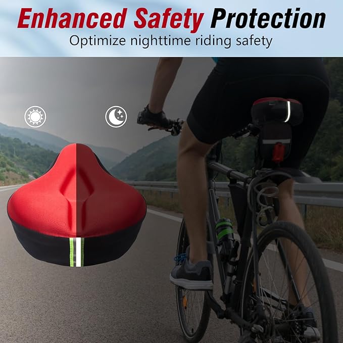 Zacro Bike Seat Cushion - Gel Padded Bike Seat Cover for Men Women Comfort, Extra Soft Exercise Bicycle Seat Compatible with Peloton, Outdoor & Indoor Bike Saddles